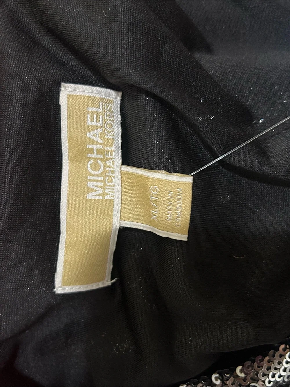 NWT Michael Kors Silver Sequin Short Sleeve Crop Top